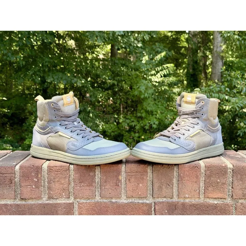 G-Star RAW Mimemis Mid Mens 11 Blue Grey Sneakers High Top Shoes 44 EU